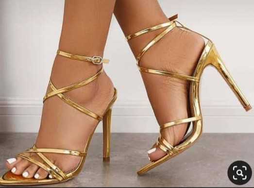 Glamorous Gold Strappy Heels