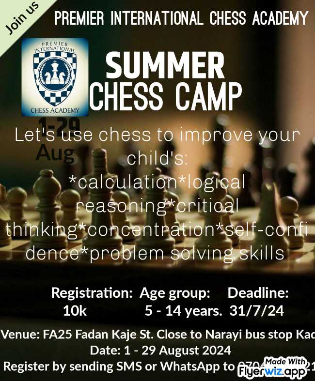 Chess Camp flyer 