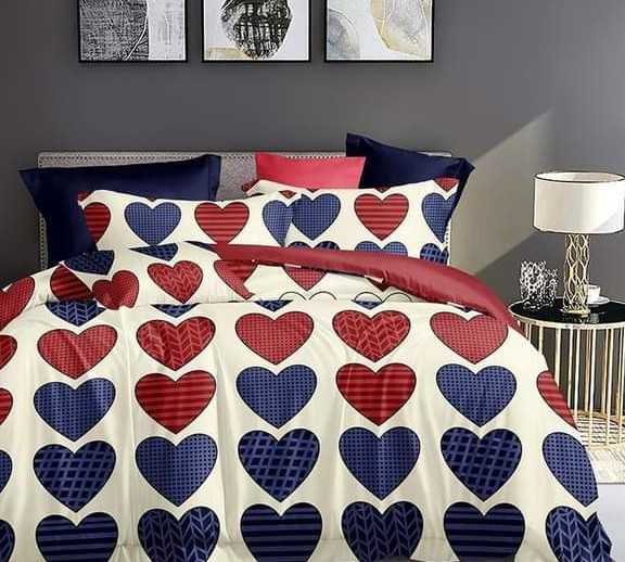 Bedsheet, Duvet, throw pillows.