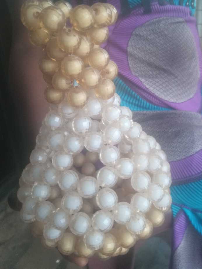 Beaded flower vase