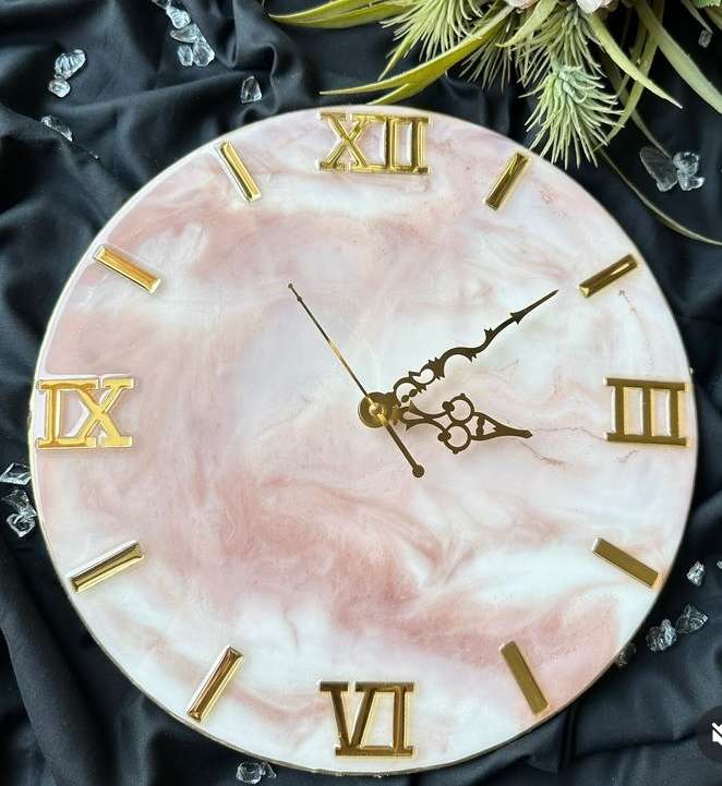 Giant Resin Wave Wall Clock - 16”