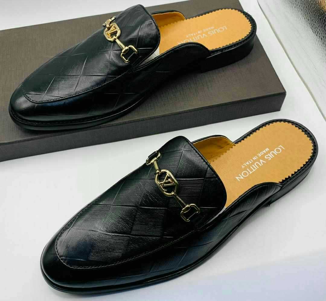 Quality luxury Men's leather Half Shoes