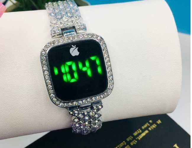 Silver smart watch 