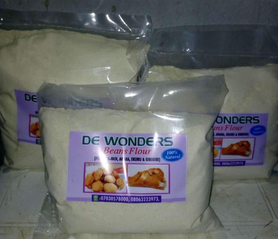 Beans flour, poundo yam, fufu powder, tu