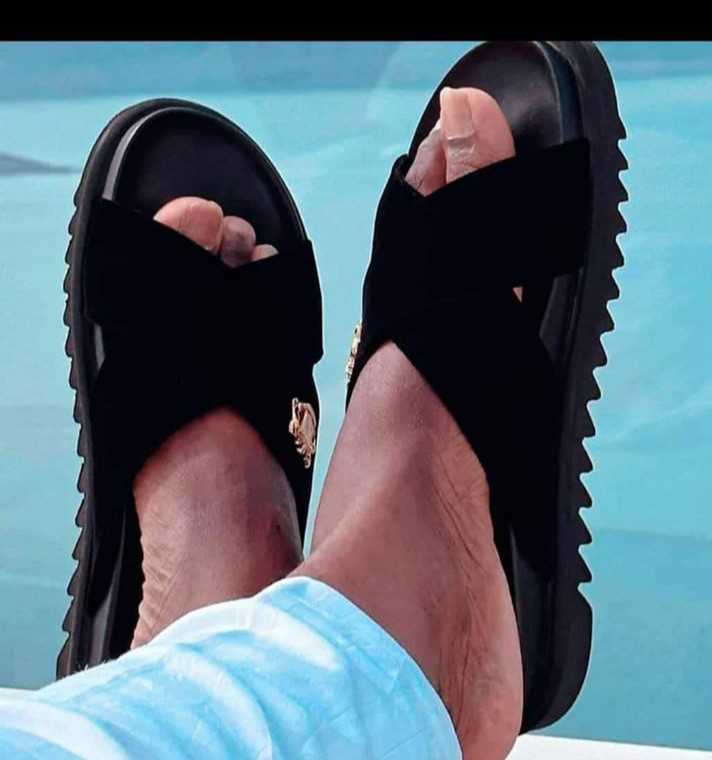 mens handmade cross slippers