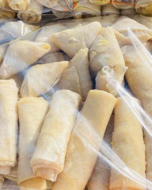 frozen spring rolls and samosa 