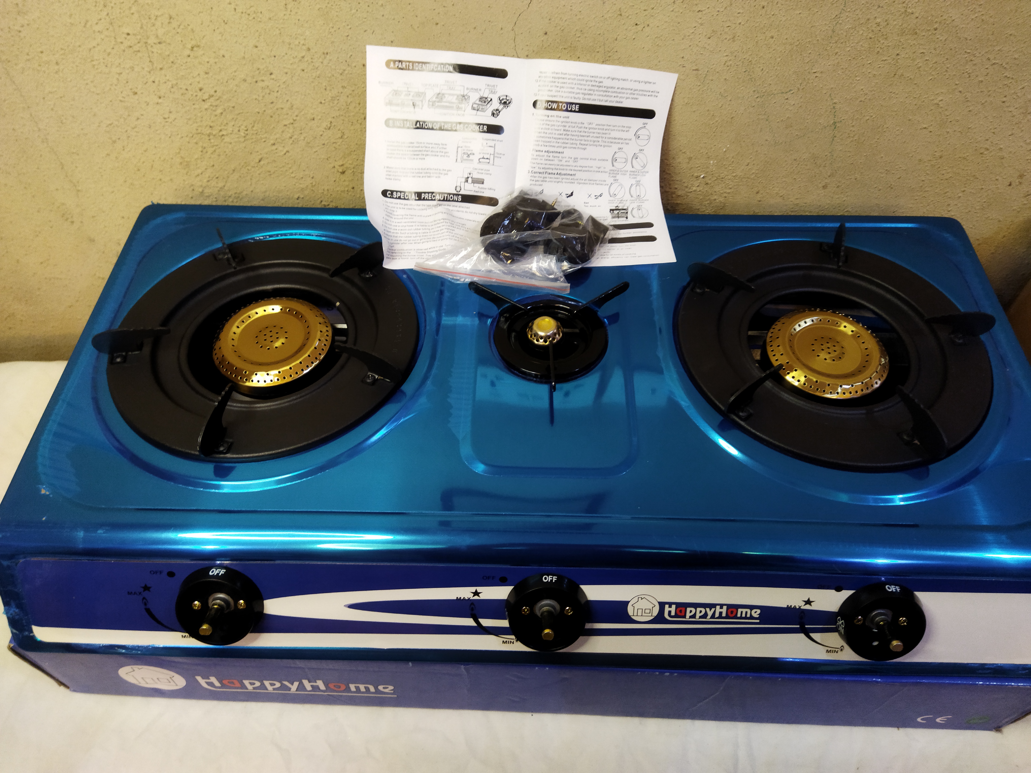 Table top gas burner