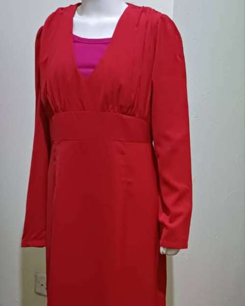 Elegant Red Maxi Thrift Dress