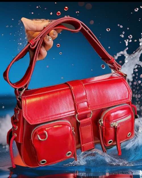 Red Flap Pocket Shoulder Bag Stylish Des