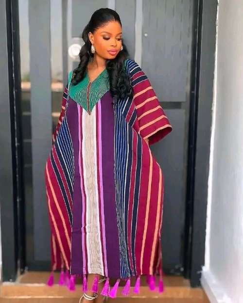 Elegant Aso Oke bubu gown