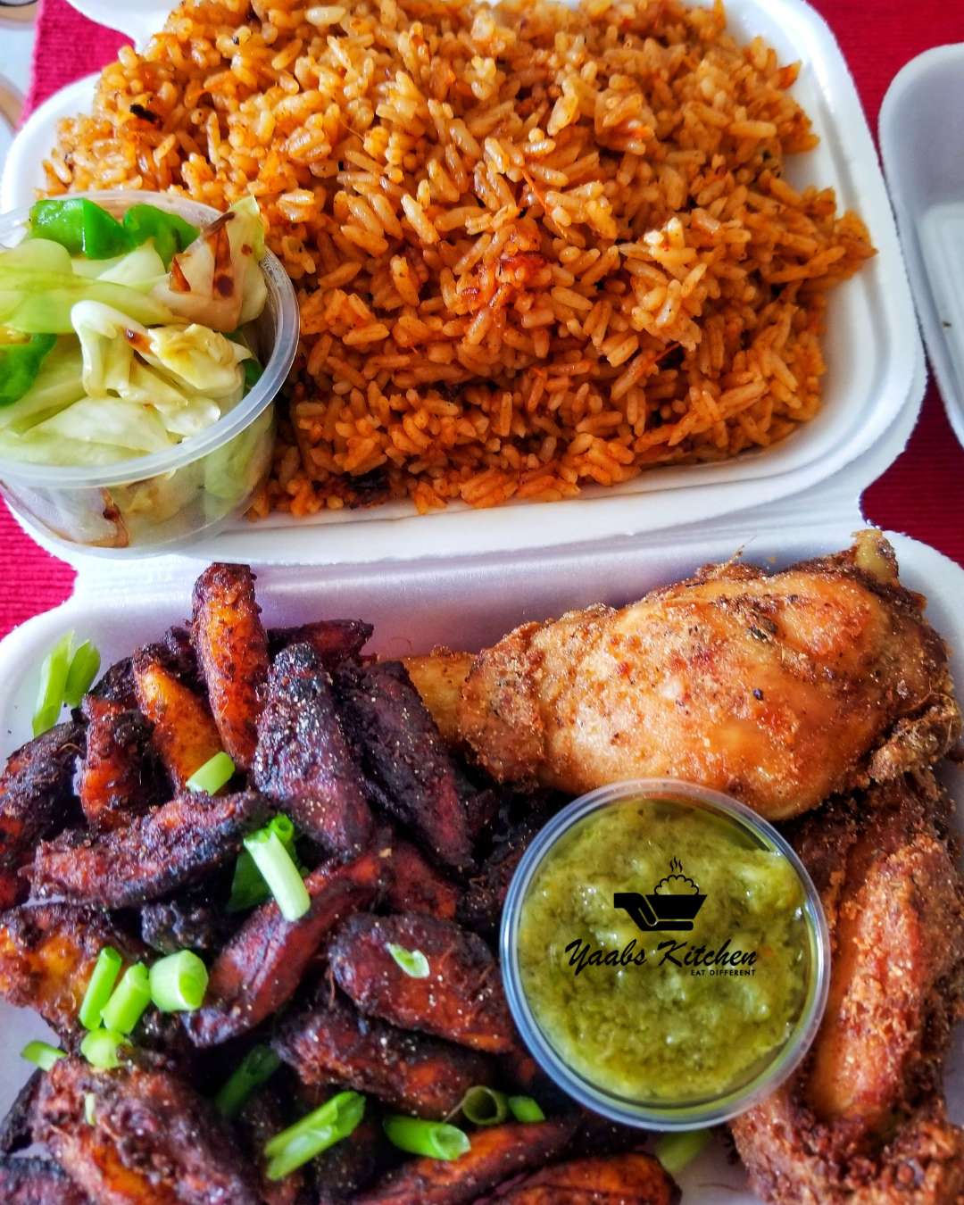 Jollof Rice with Fried Chicken