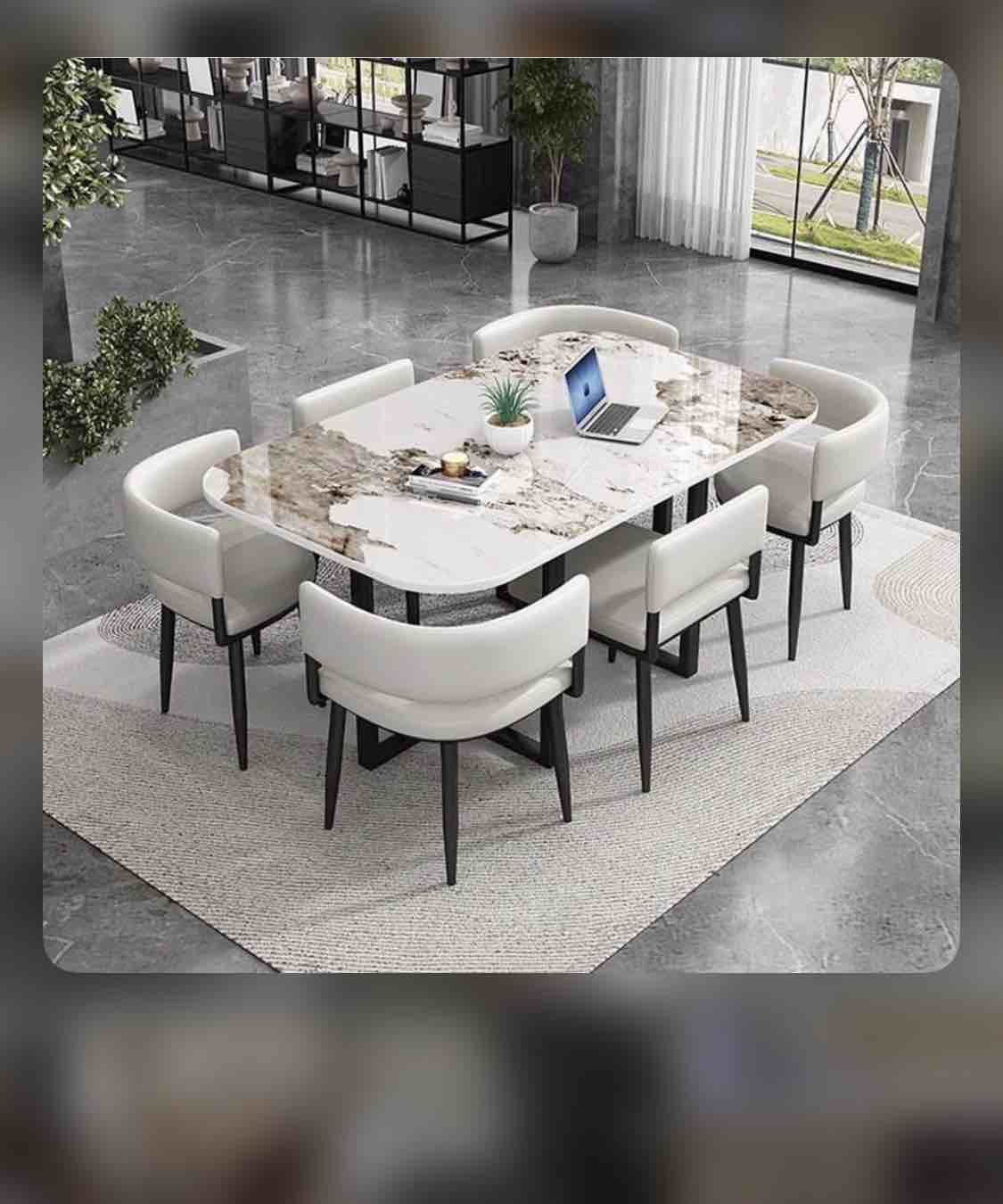 Marble Top Dining Table Set
