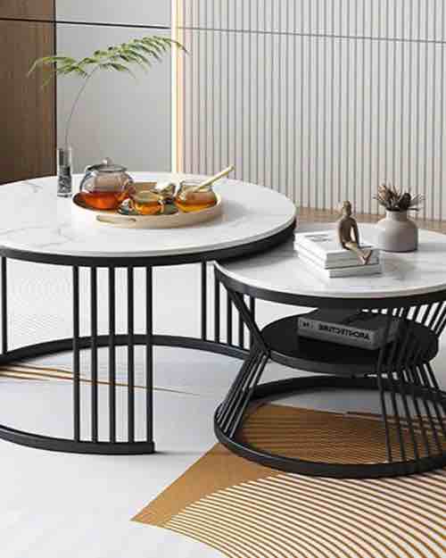 2-in-1 Marble Top Center Table