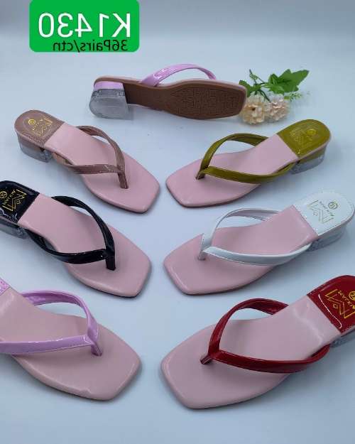Short Block Heel Slippers