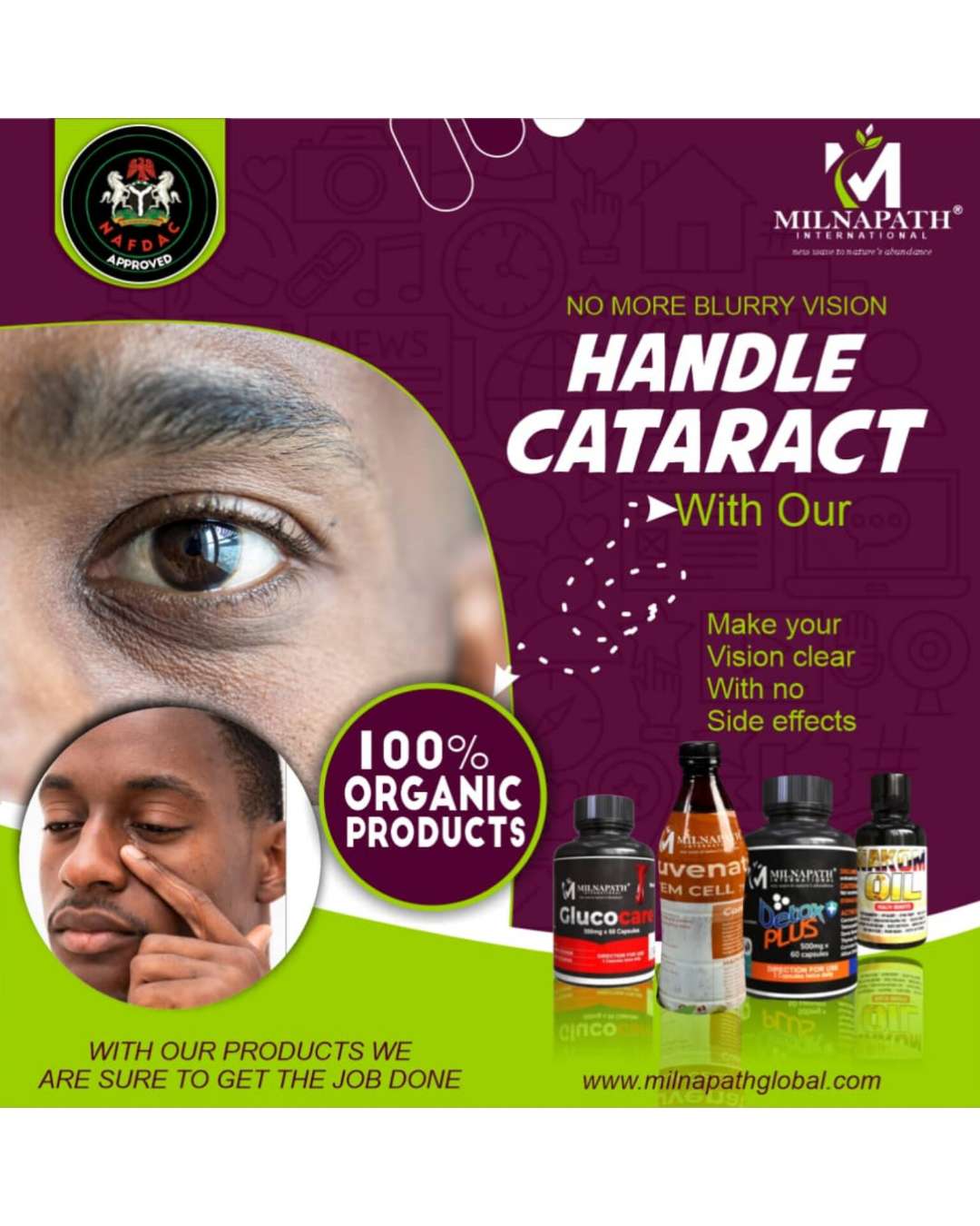 TREAT CATARACT, BLURRY VISION, EYE ISSUE