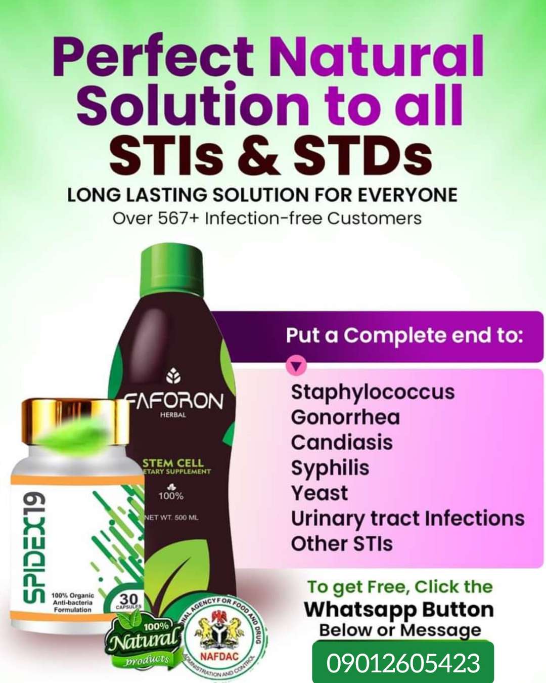 SPIDEX19 TREAT STDS DISEASES, INFECTION