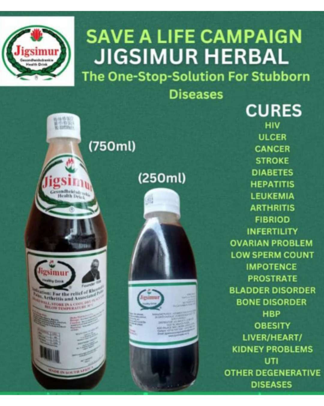 JIGSIMUR CURES OVARIAN CANCER, ARTHRITIS