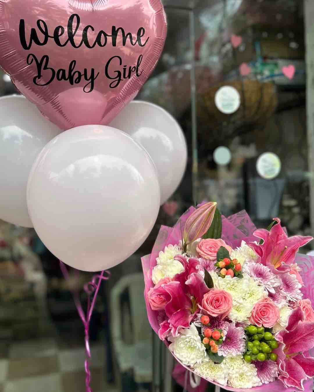 Helium Balloon with Mixed Tulips