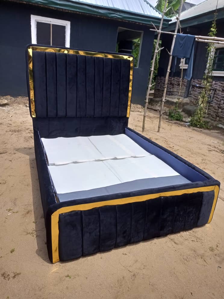 Elegant Black Gold Bedframe