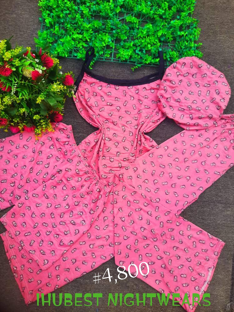 4 in 1 Nightee Set, bounet,short, trouser,singet