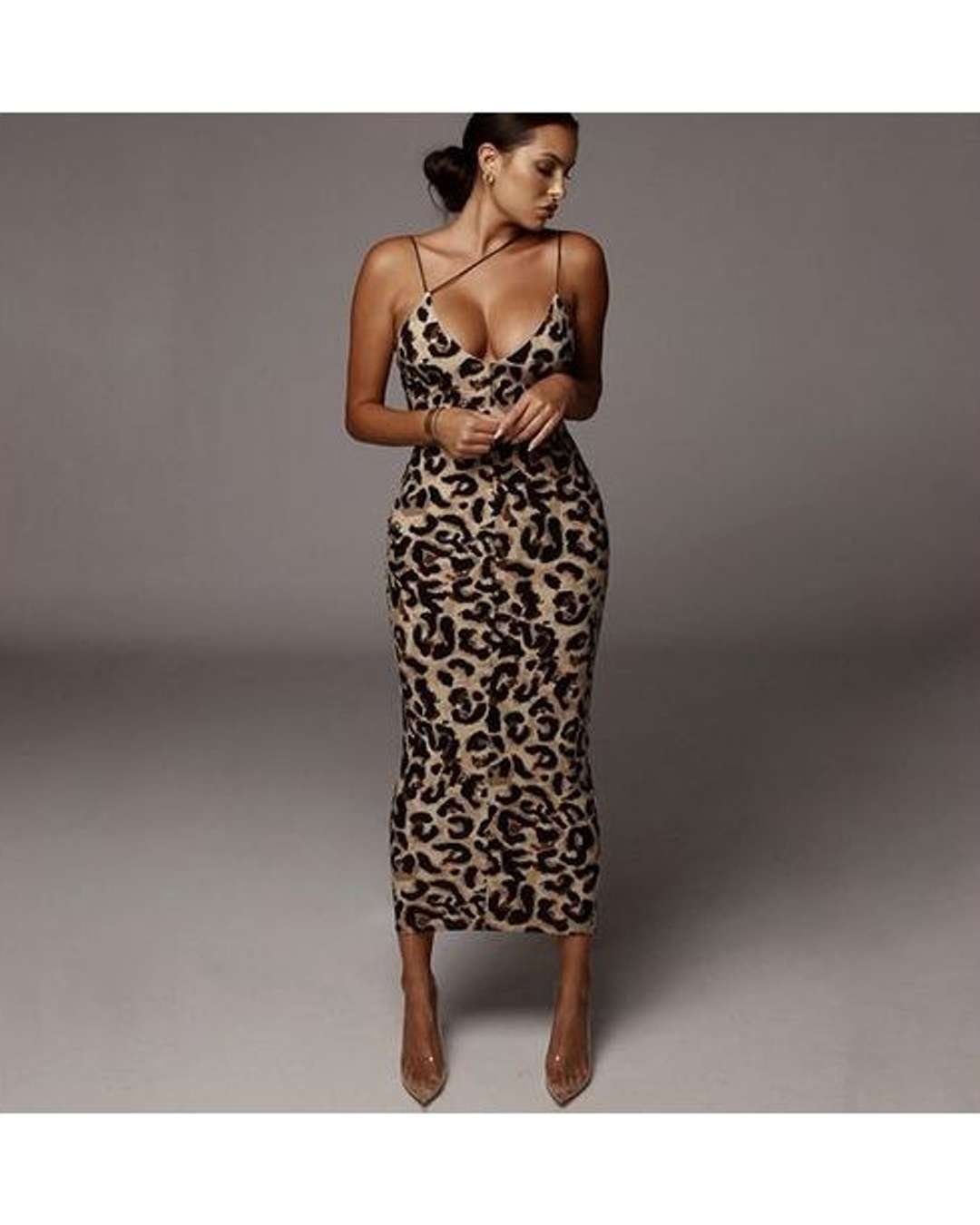 Halter Sleeveless V-neck Dress