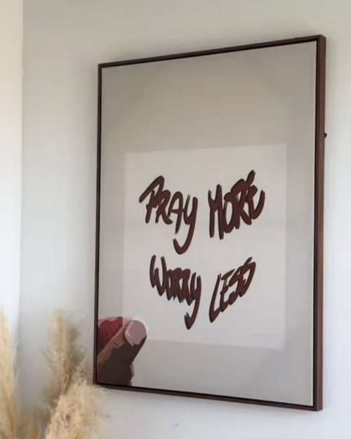 Pray more worry less frame