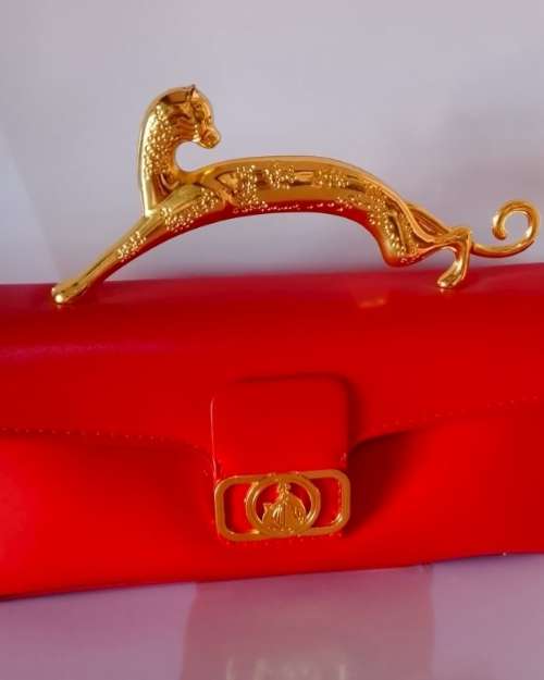 Red panther bag