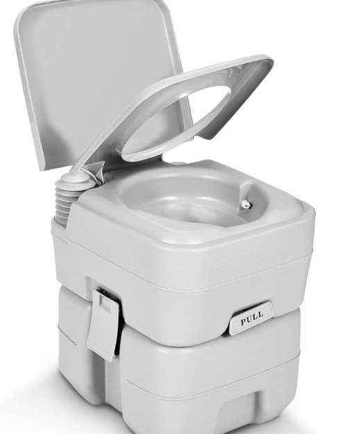 Outdoor/Indoor Portable Toilet, Well Constructed Adult Sized Seat and Lid

