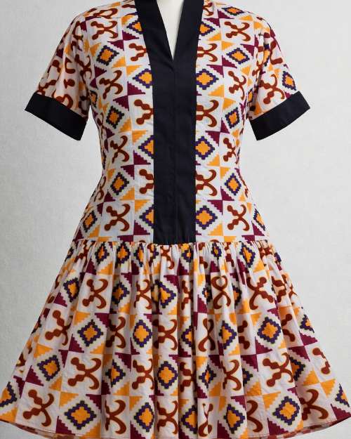 Ankara Bubu Short Dress with Corset
