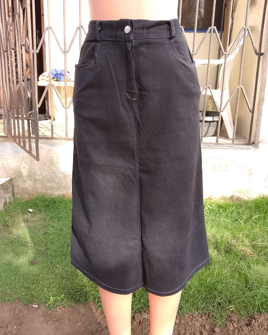 Thrift Jean Skirt
