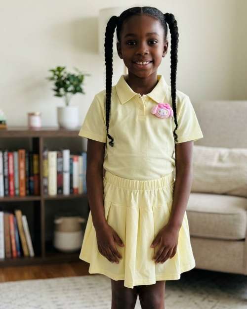 Polo Top & Pleated Skirt 