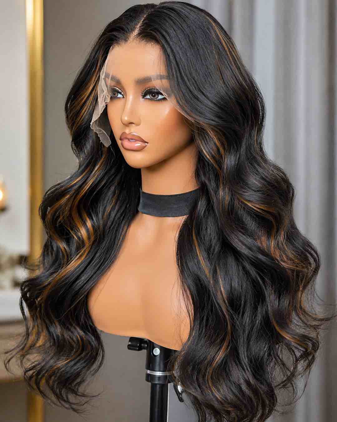 Wavy Human Hair Blend Frontal