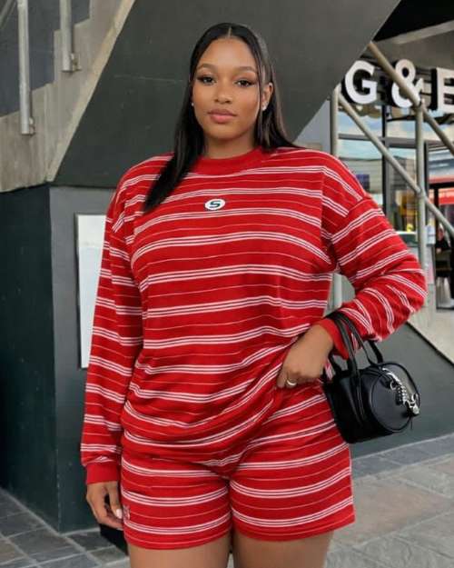 Luxury 2-Piece Red Wine Black Set
