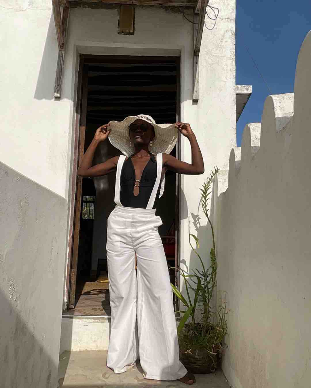 Mizizi White Linen Wide-Leg Pants