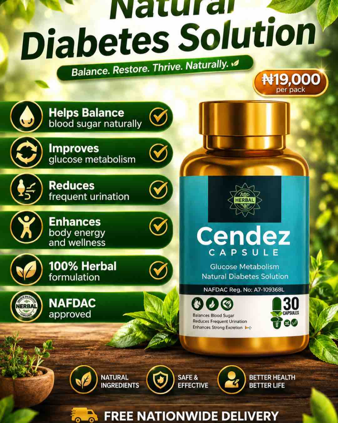 Cendez Herbal Capsule for Blood Sugar Support