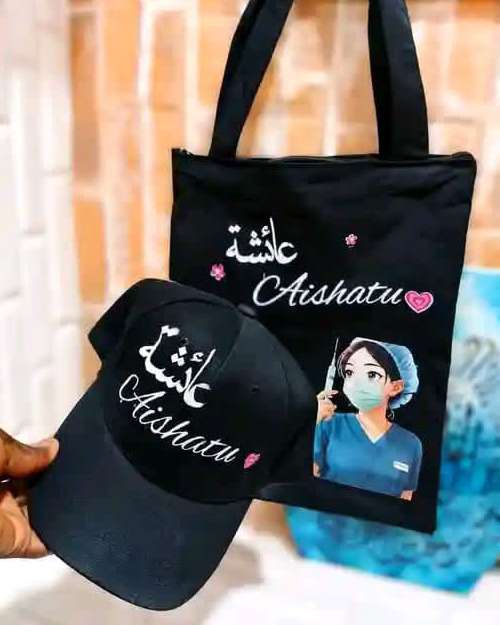 Summer Fashion Tote Bag with Face Cap