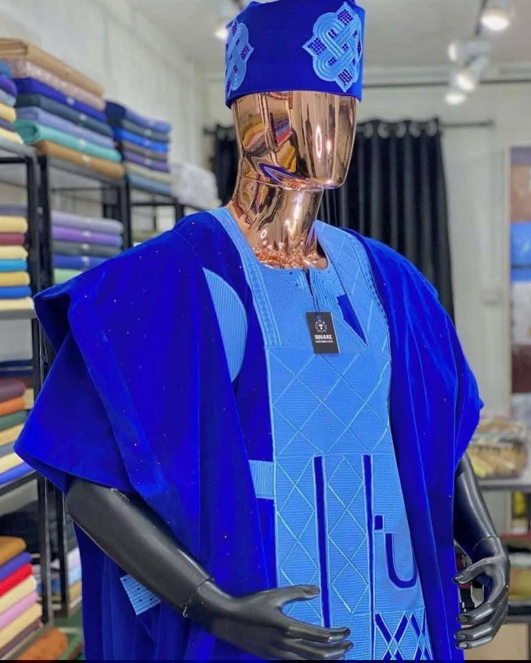 Classic Suede Velvet Agbada for Men