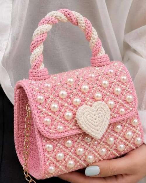Amour Pearl-Studded Mini Handbag