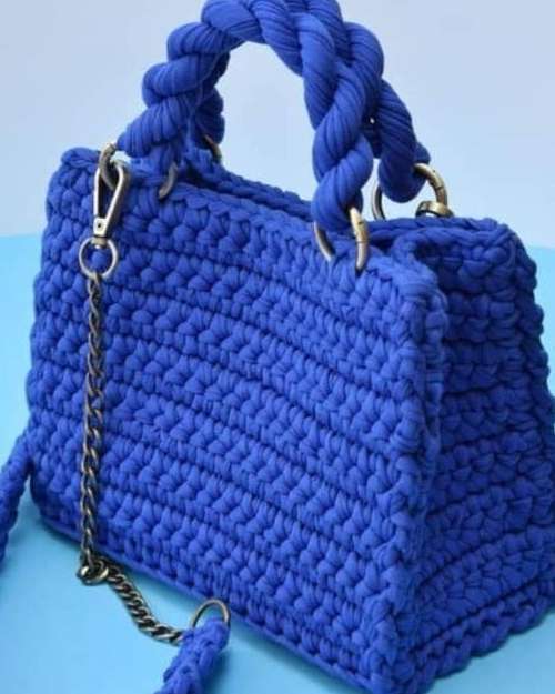 Cobalt Braid Tote Bag