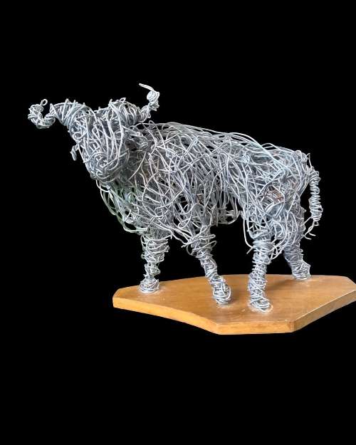 Wire Bull Sculpture
