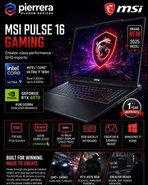 MSI PULSE 16 GAMING LAPTOP