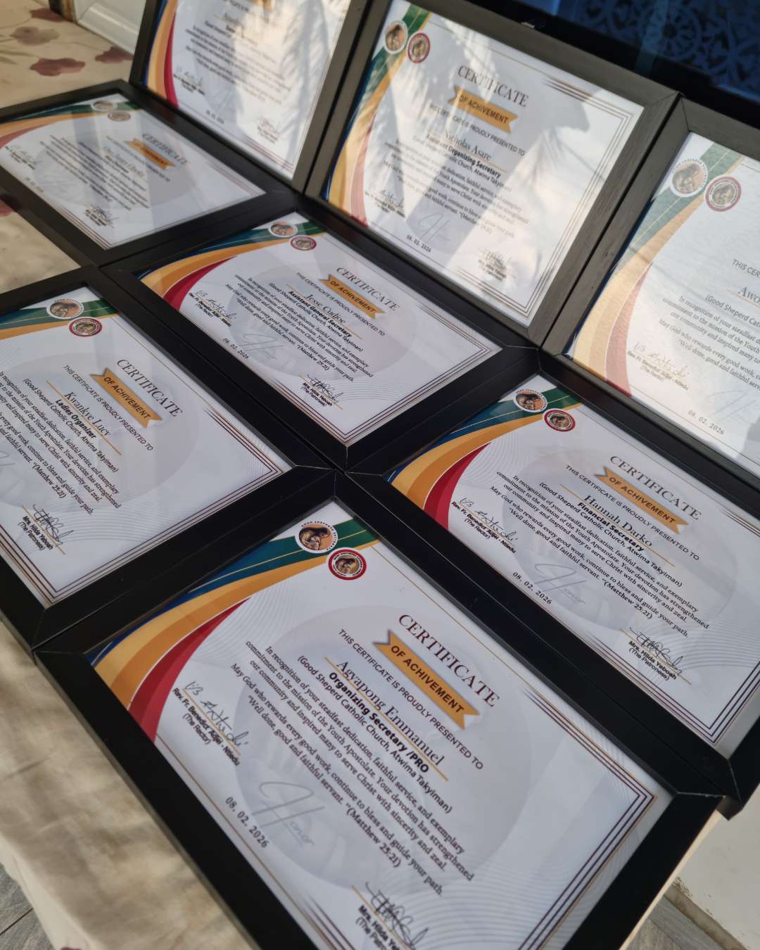  Certificates Glass frame