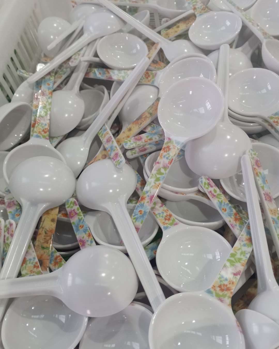 White and Green Serving Spoons