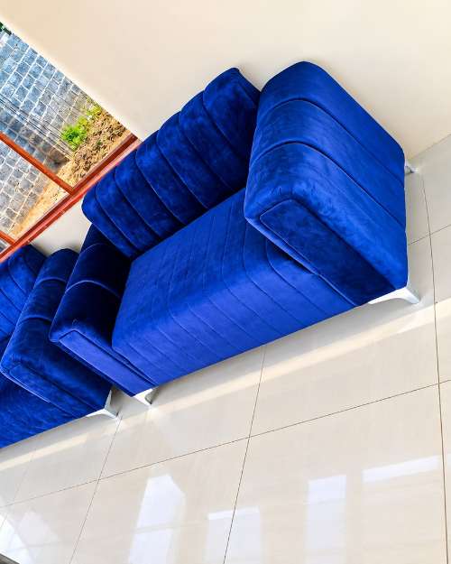Blue Velvet Sofa