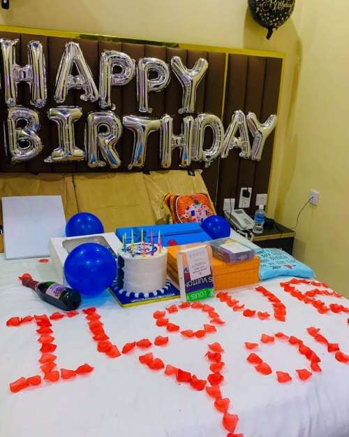 gifts and surprise package with birthday
