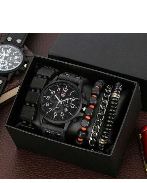 5 pieces men watch and bracelets