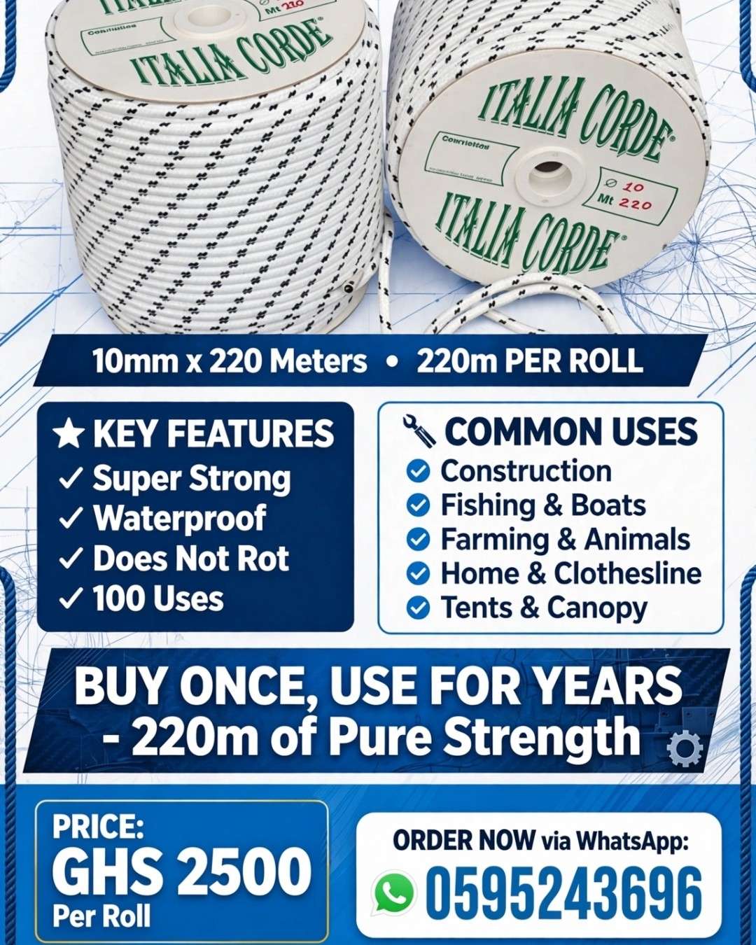 Italia Braided corde rope 
