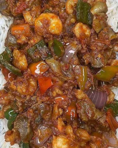 Beef stew and white Rice 