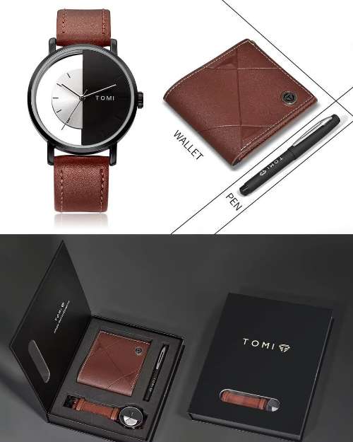 TOMI Men's Watch, Wallet, and Pen Gift Set