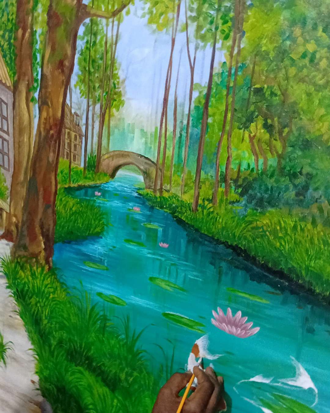 Nature River Landscape Painting